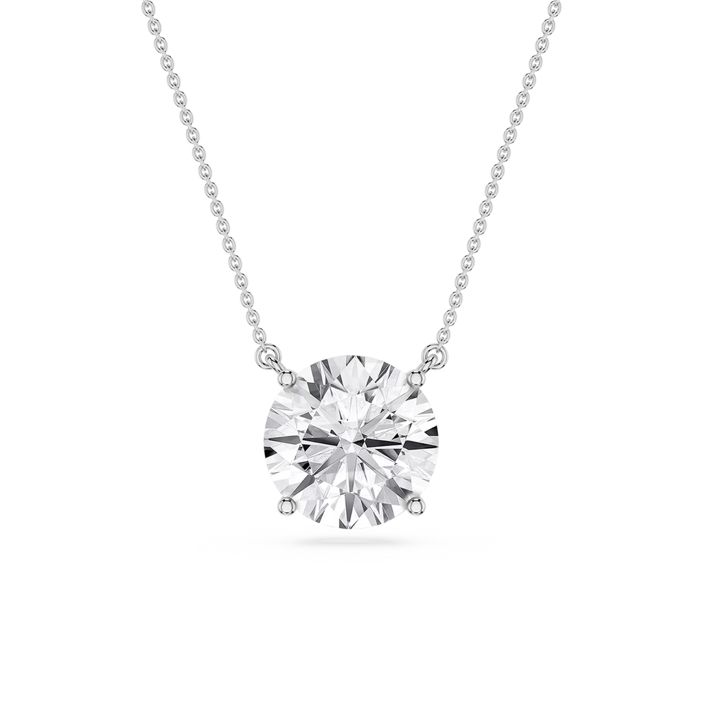 Round LGD 4 Prong Solitaire Pendant - 16 to 18 Inches