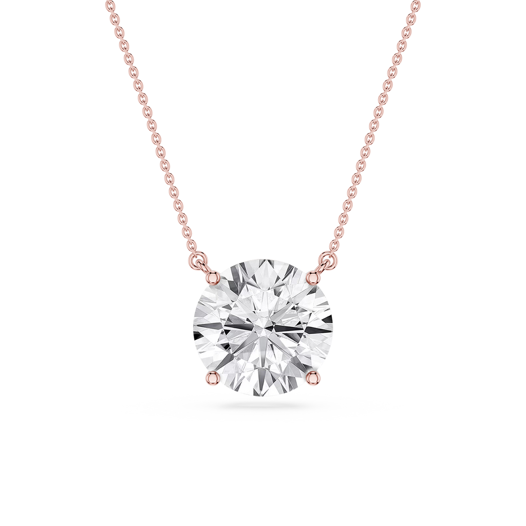Round LGD 4 Prong Solitaire Pendant - 16 to 18 Inches