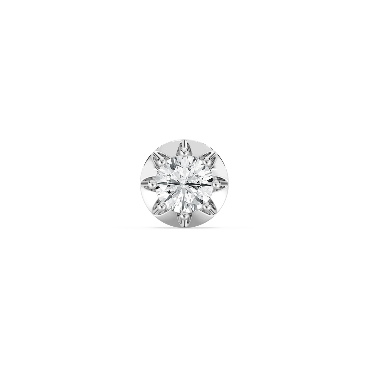 Round LGD Circular Crown Single Stud Earring - Platinum / 2 ctw
