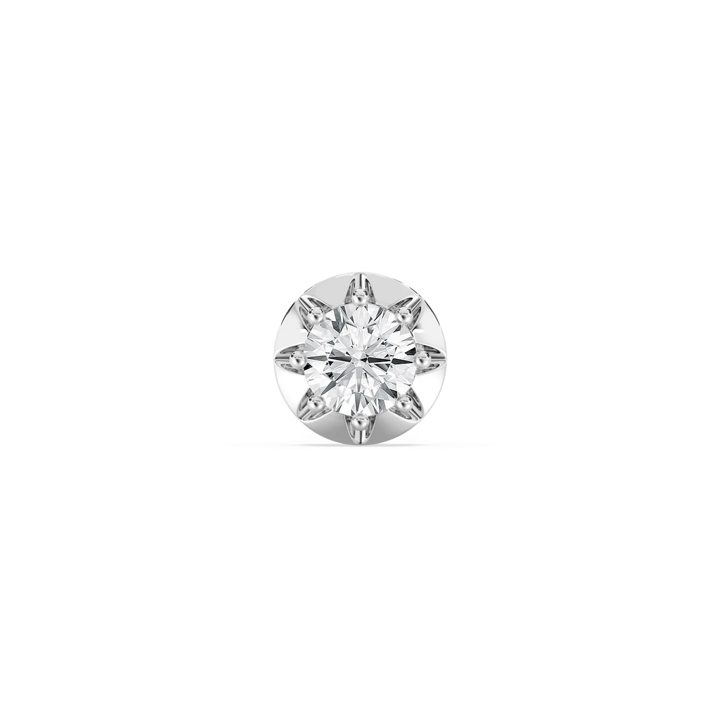 Round LGD Circular Crown Single Stud Earring - Platinum / 4 ctw