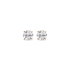 Round Certified LGD Classic Four Prong Guardian Back Stud Earrings - 14K Yellow Gold / 2 ctw / F-VS2