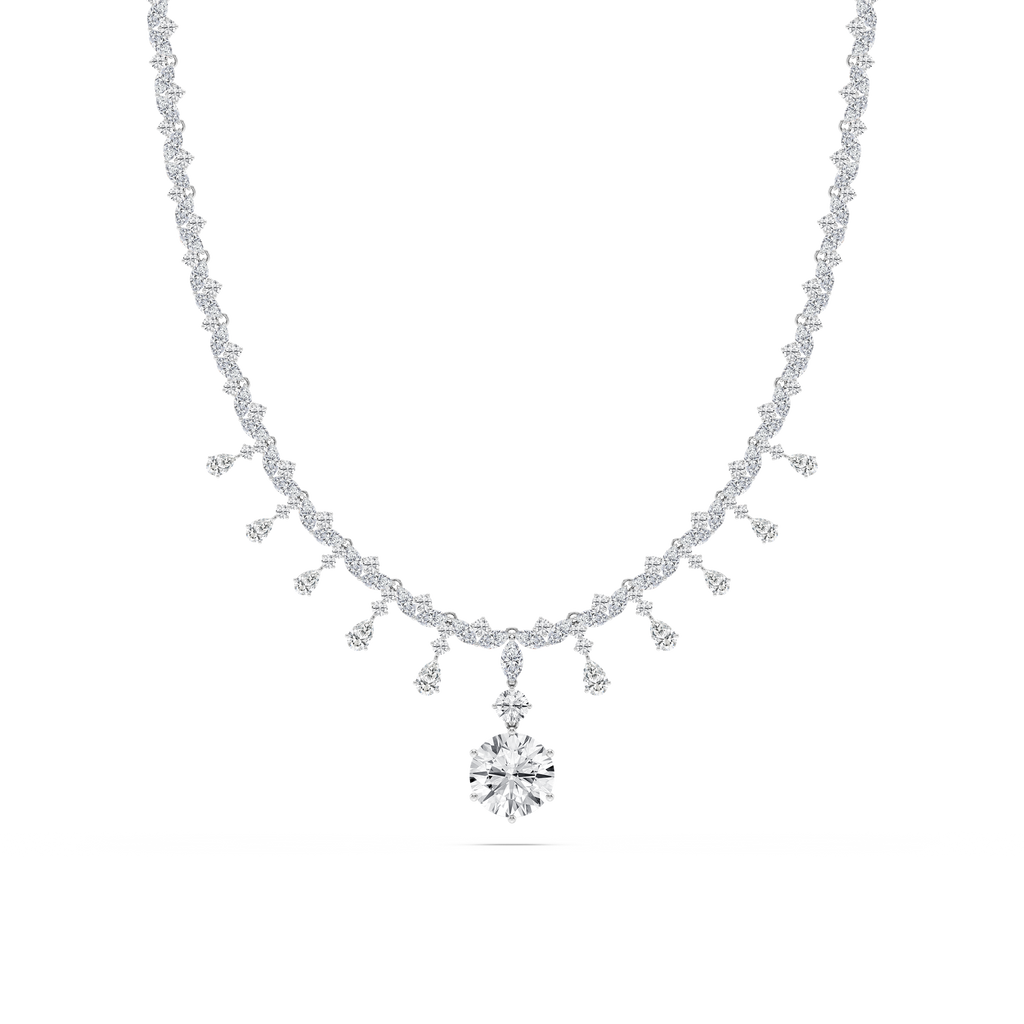 34 ⅖ ctw Round LGD Drop Necklace - 16 Inches - Signature Collection