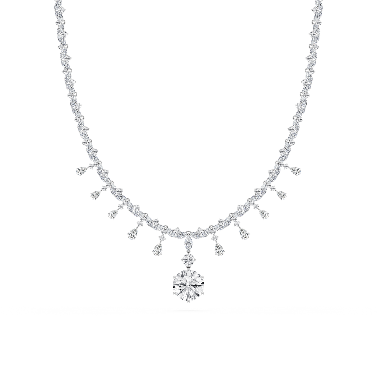 34 ⅖ ctw Round LGD Drop Necklace - 16 Inches - Signature Collection