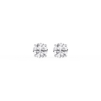Round LGD Hidden Halo Stud Earrings - 14K White Gold / 2 ⅛ ctw