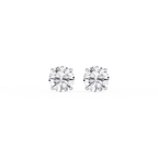 Round LGD Hidden Halo Stud Earrings - 14K White Gold / 3 ⅛ ctw