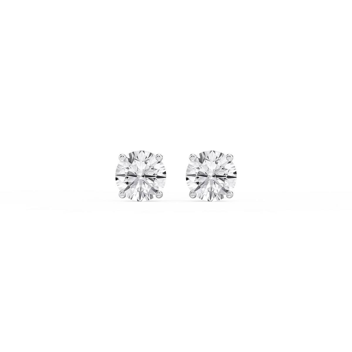 Round LGD Hidden Halo Stud Earrings - 14K White Gold / 10 ⅜ ctw