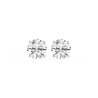 Round LGD Hidden Halo Stud Earrings - 14K White Gold / 14 ½ ctw