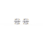 Round LGD Hidden Halo Stud Earrings - 14K Yellow Gold / 2 ⅛ ctw