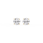 Round LGD Hidden Halo Stud Earrings - 14K Yellow Gold / 3 ⅛ ctw
