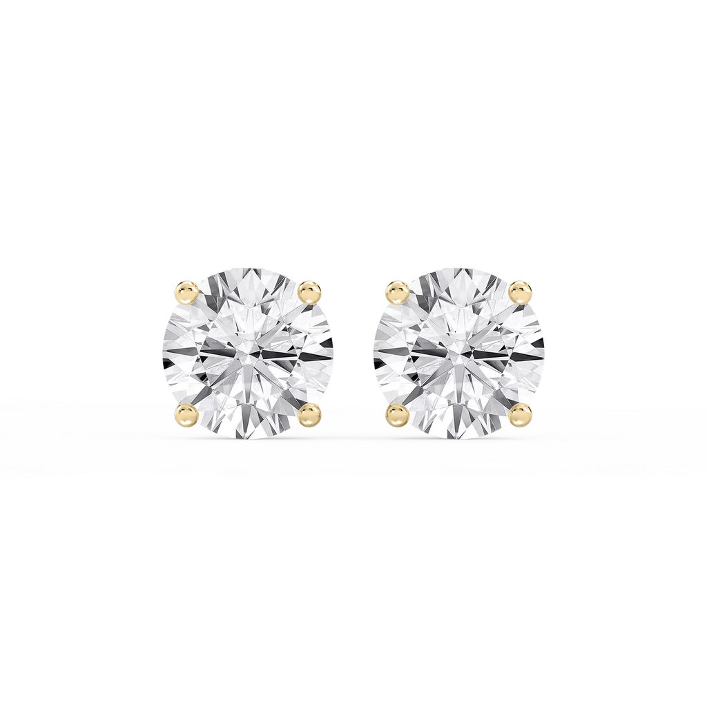 Round LGD Hidden Halo Stud Earrings - 14K Yellow Gold / 5 ⅕ ctw