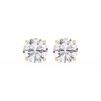 Round LGD Hidden Halo Stud Earrings - 14K Yellow Gold / 5 ⅕ ctw