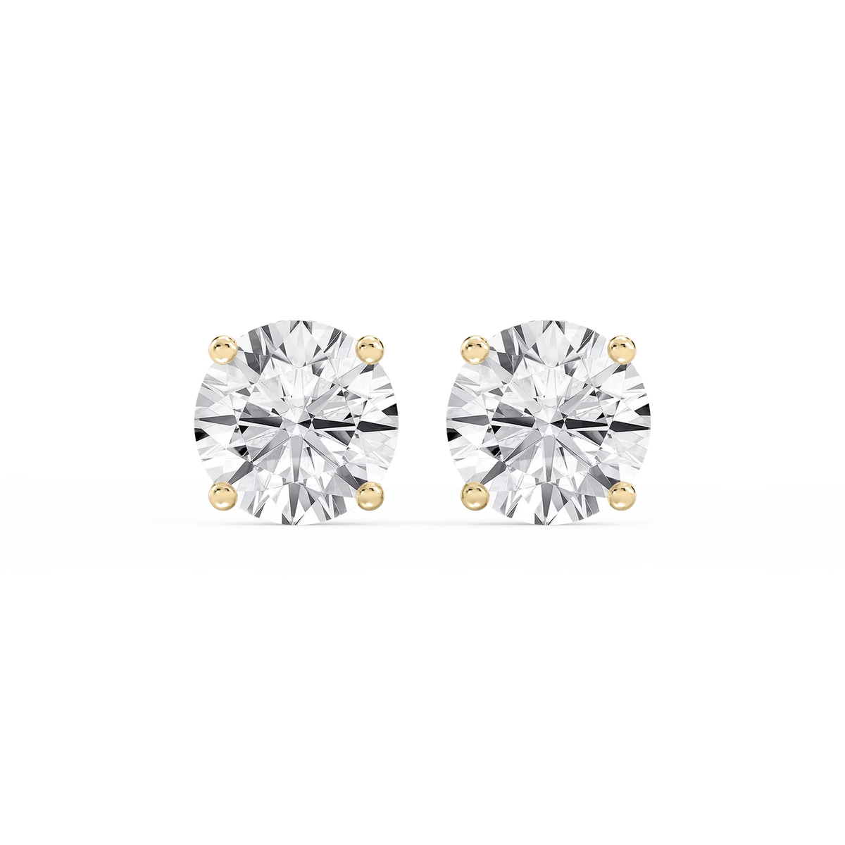 Round LGD Hidden Halo Stud Earrings - 14K Yellow Gold / 5 ⅕ ctw
