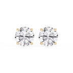 Round LGD Hidden Halo Stud Earrings - 14K Yellow Gold / 8 ⅓ ctw