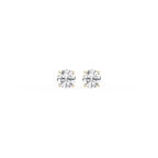 Round LGD Hidden Halo Stud Earrings - 14K Yellow Gold / 10 ⅜ ctw