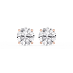 Round LGD Hidden Halo Stud Earrings - 14K Rose Gold / 5 ⅕ ctw