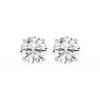 Round LGD Hidden Halo Stud Earrings - 14K Rose Gold / 8 ⅓ ctw