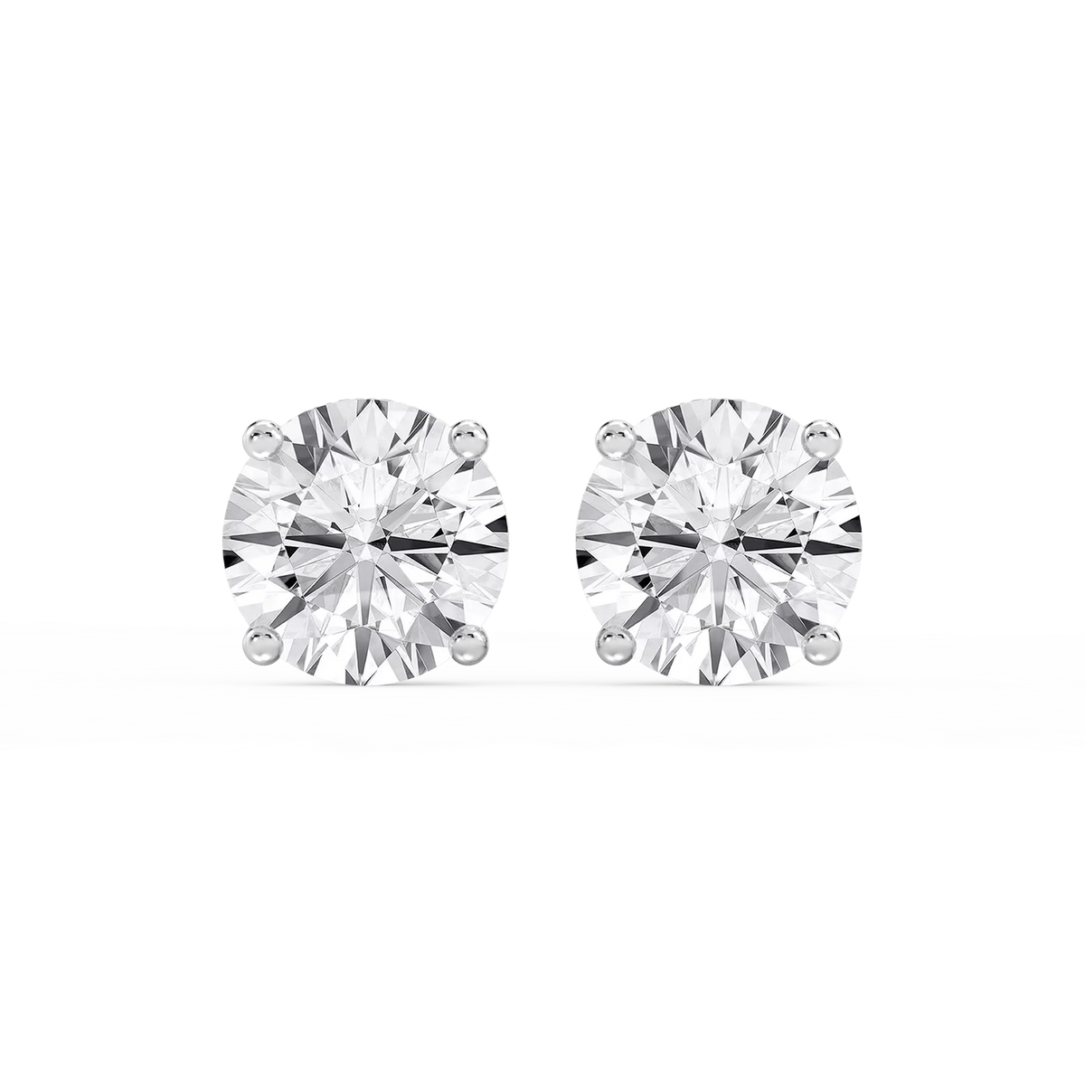 Round LGD Hidden Halo Stud Earrings - Platinum / 4 ⅕ ctw