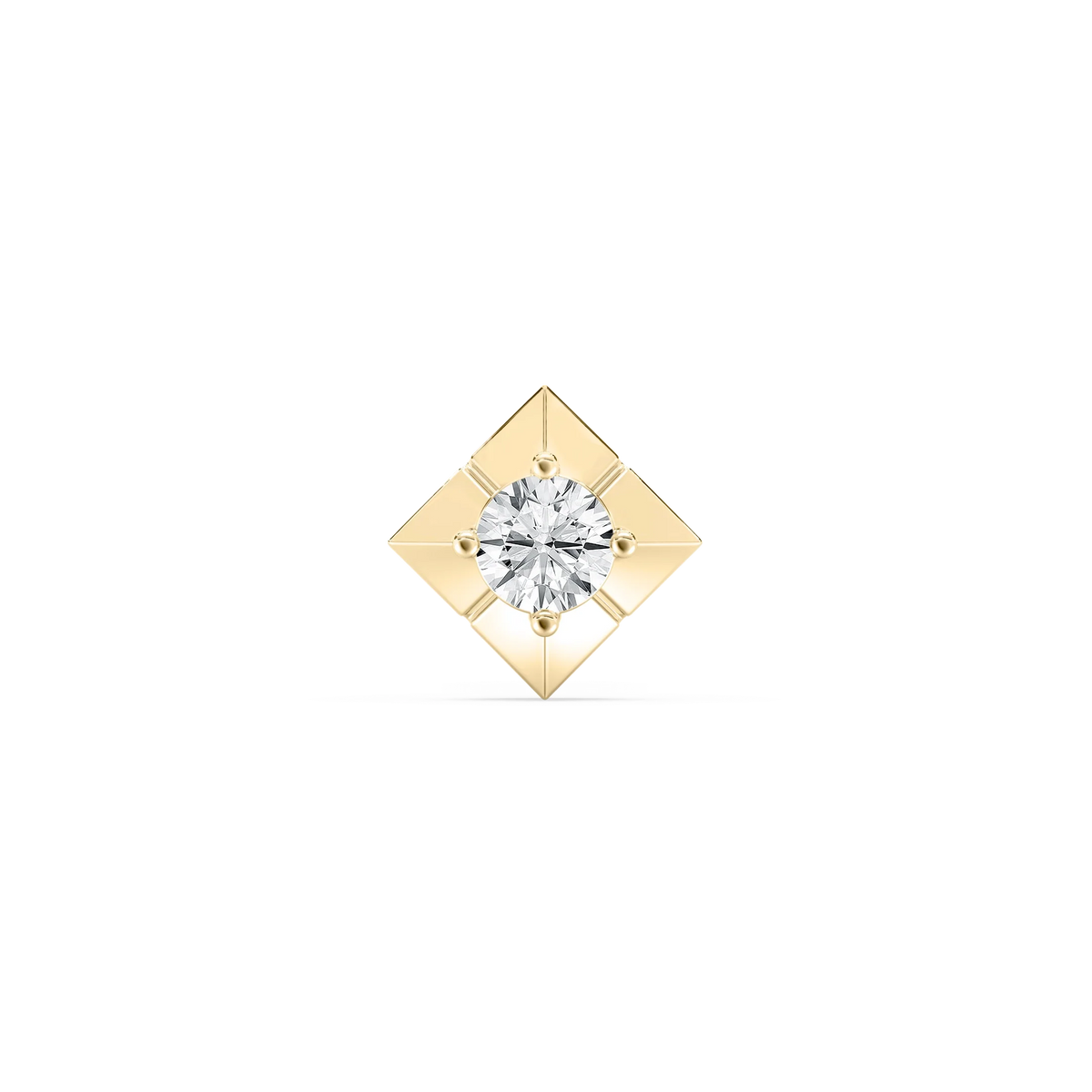 Round LGD Four Prong Single Stud Earring - 18K Yellow Gold / 2 ctw
