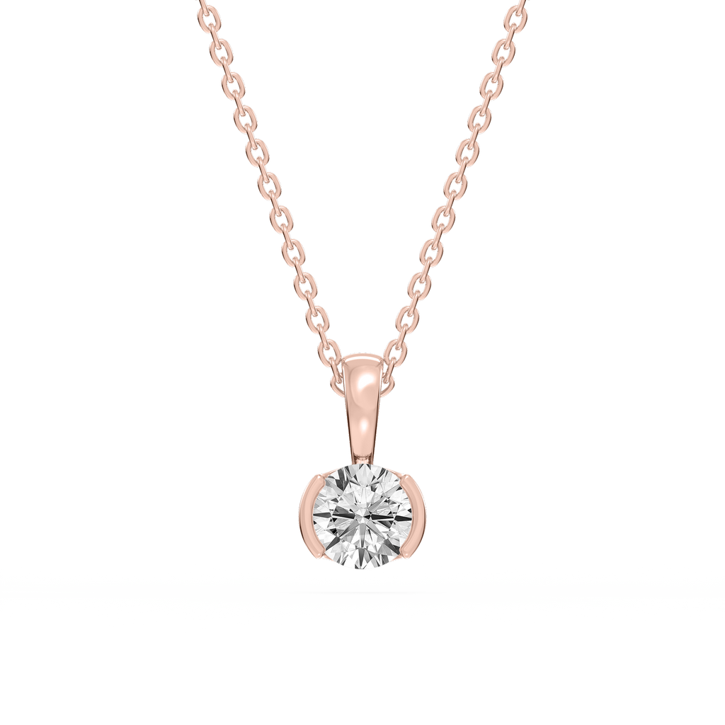Round LGD Half Bezel Solitaire Pendant