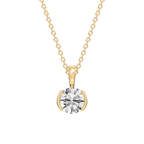 Round LGD Half Bezel Solitaire Pendant