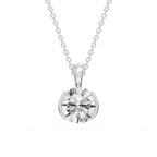 Round LGD Half Bezel Solitaire Pendant