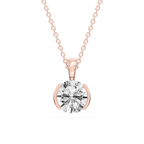 Round LGD Half Bezel Solitaire Pendant