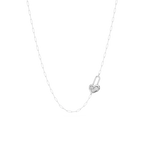 ⅒ ctw Round LGD Heart Lock Paperclip Pendant - 18 Inches