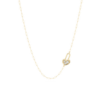 ⅒ ctw Round LGD Heart Lock Paperclip Pendant - 18 Inches