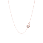 ⅒ ctw Round LGD Heart Lock Paperclip Pendant - 18 Inches