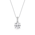 Round LGD Hidden Halo Pendant - 16 to 18 Inches