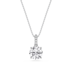 Round LGD Hidden Halo Pendant - 16 to 18 Inches