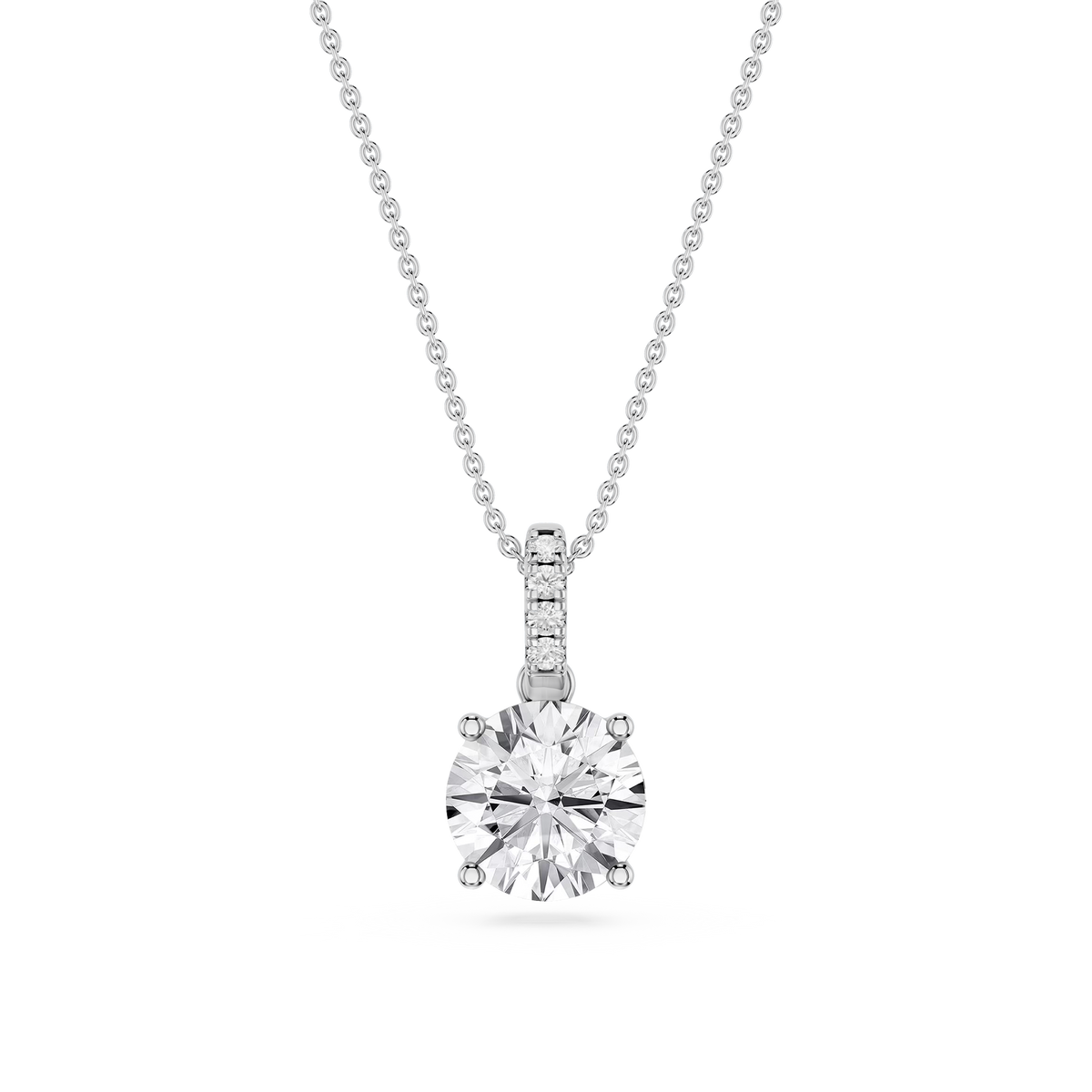 Round LGD Hidden Halo Pendant - 16 to 18 Inches