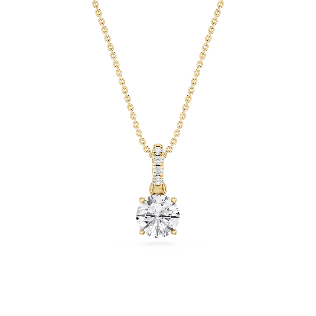 Round LGD Hidden Halo Pendant - 16 to 18 Inches