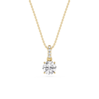 Round LGD Hidden Halo Pendant - 16 to 18 Inches