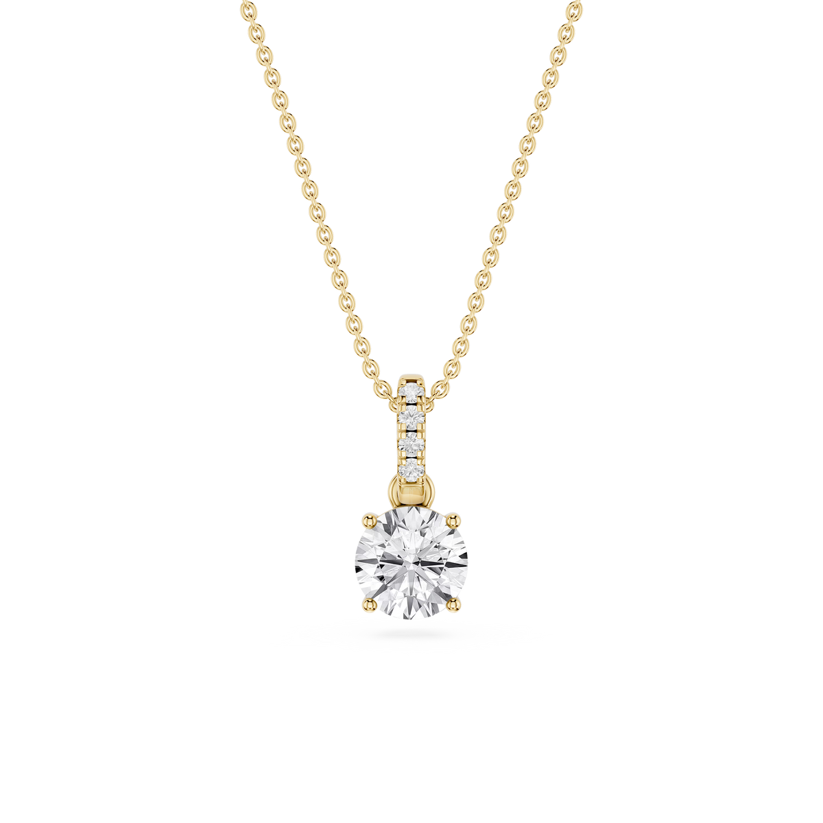 Round LGD Hidden Halo Pendant - 16 to 18 Inches