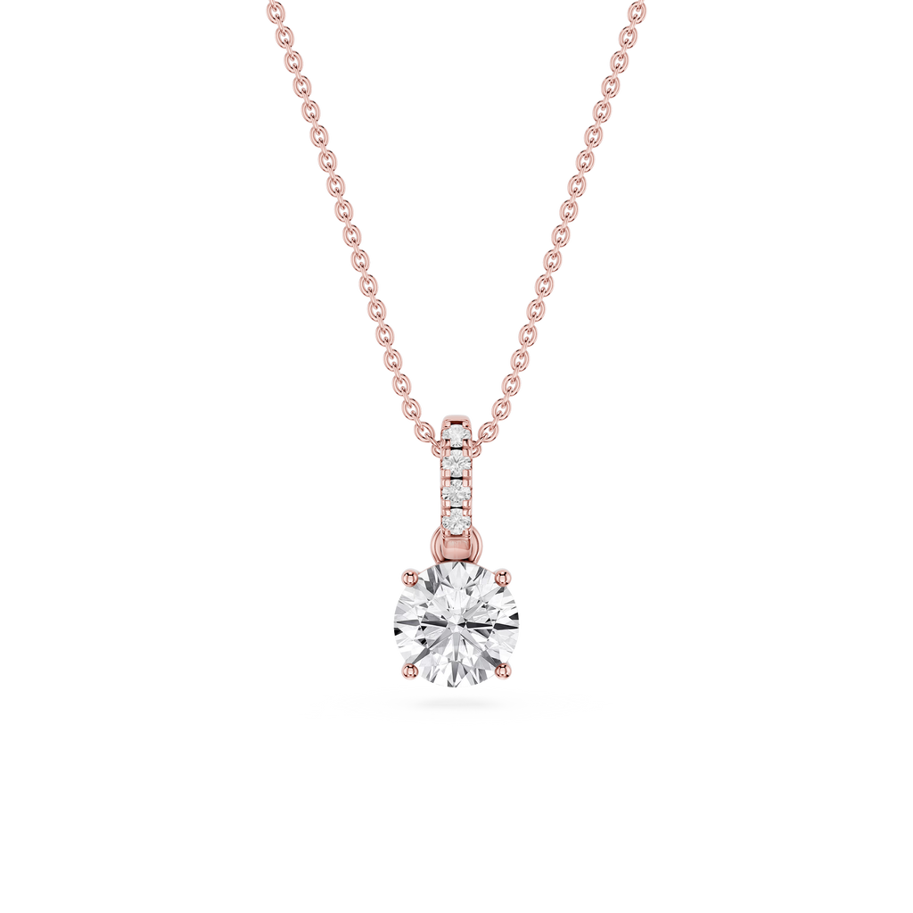Round LGD Hidden Halo Pendant - 16 to 18 Inches