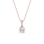 Round LGD Hidden Halo Pendant - 16 to 18 Inches