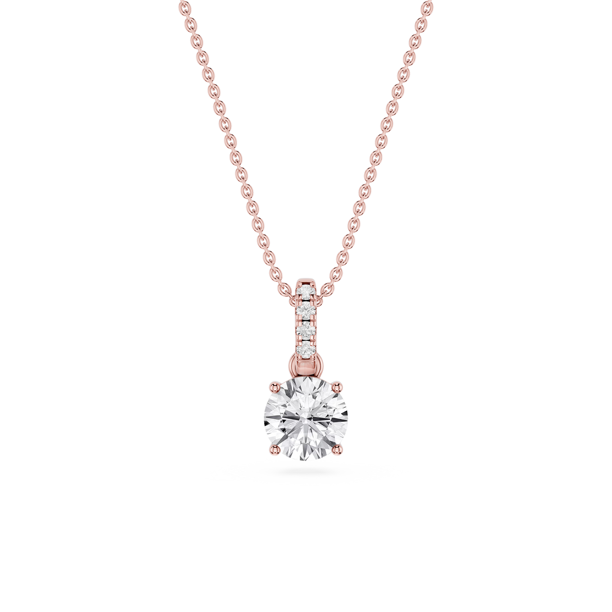 Round LGD Hidden Halo Pendant - 16 to 18 Inches