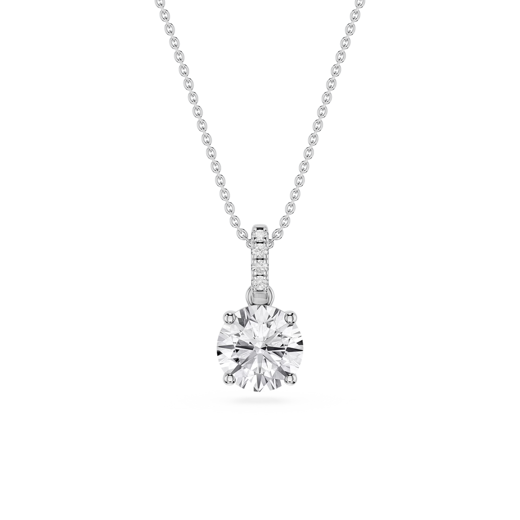 Round LGD Hidden Halo Pendant - 16 to 18 Inches