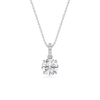Round LGD Hidden Halo Pendant - 16 to 18 Inches