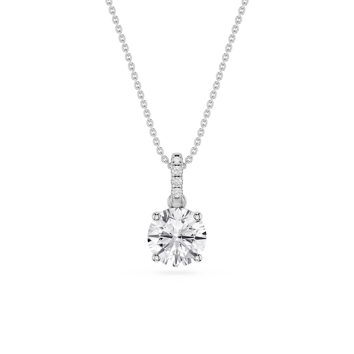 Round LGD Hidden Halo Pendant - 16 to 18 Inches