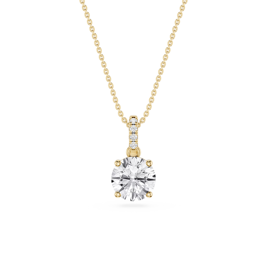 Round LGD Hidden Halo Pendant - 16 to 18 Inches