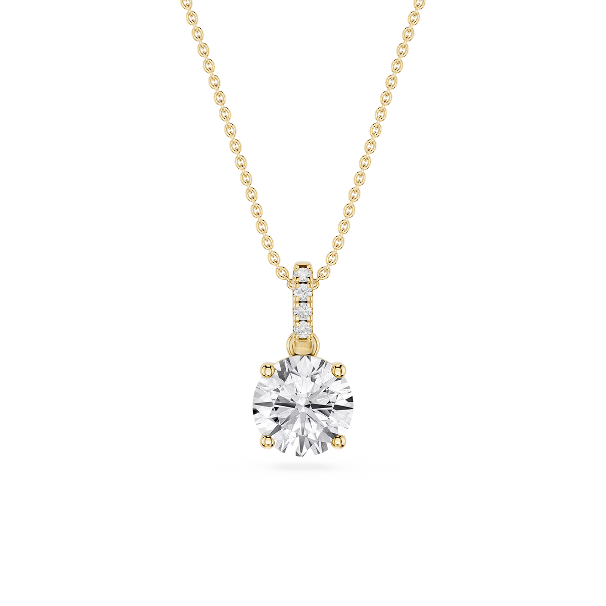 Round LGD Hidden Halo Pendant - 16 to 18 Inches