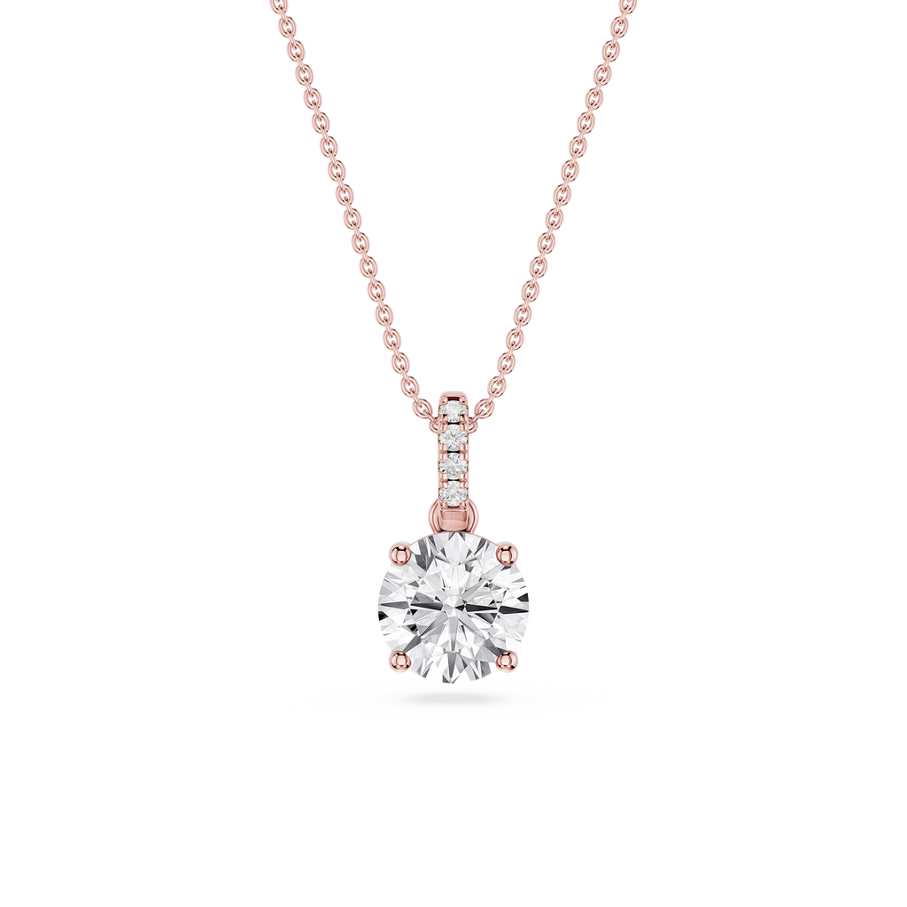 Round LGD Hidden Halo Pendant - 16 to 18 Inches