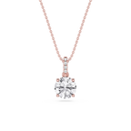 Round LGD Hidden Halo Pendant - 16 to 18 Inches