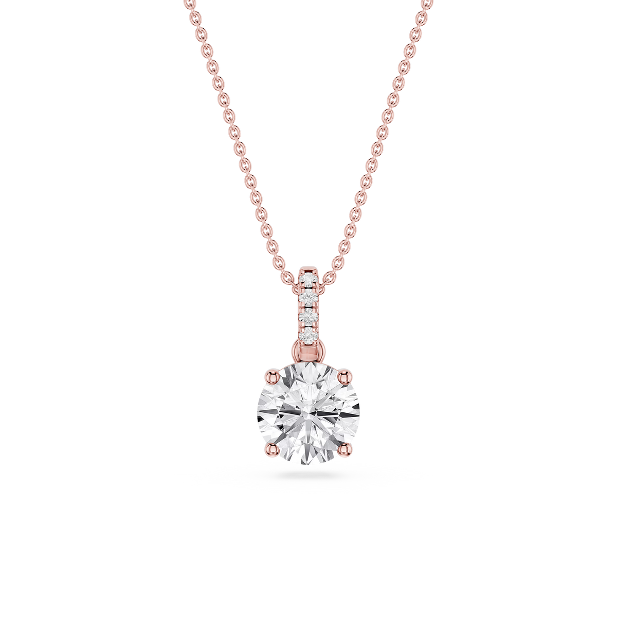 Round LGD Hidden Halo Pendant - 16 to 18 Inches