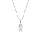 Round LGD Hidden Halo Pendant - 16 to 18 Inches