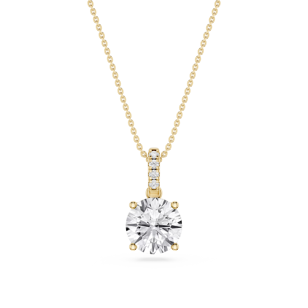 Round LGD Hidden Halo Pendant - 16 to 18 Inches