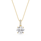Round LGD Hidden Halo Pendant - 16 to 18 Inches