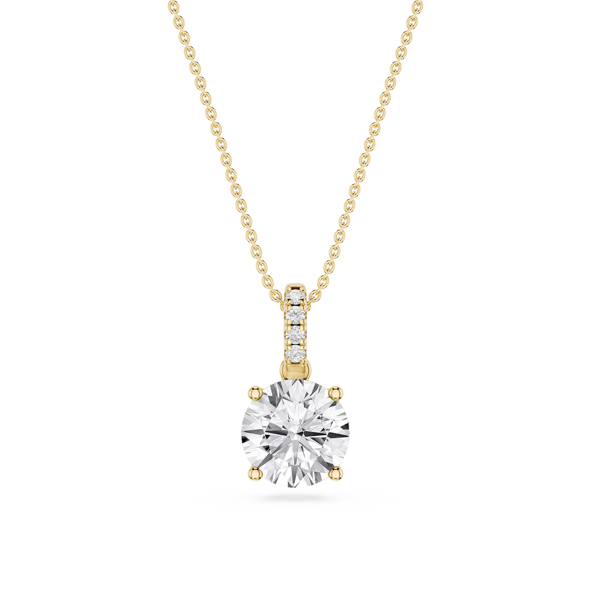 Round LGD Hidden Halo Pendant - 16 to 18 Inches